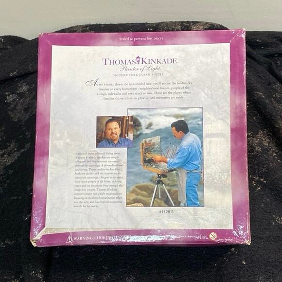 Thomas Kinkade Puzzle Bundle 2 Brand New Winter Holiday Snow Corkboard Shimmer - Picture 6 of 10